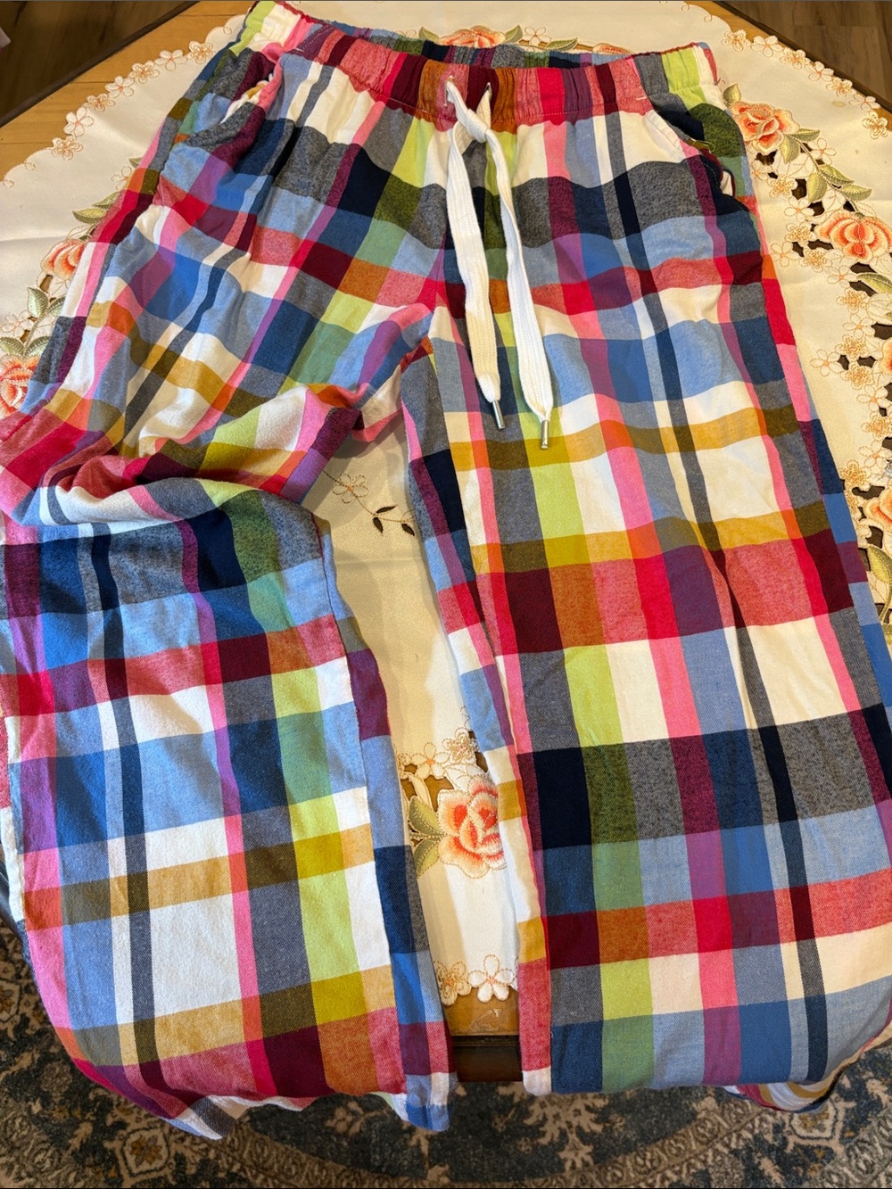 aerie Multicolor Plaid Lounge Pajama Pants